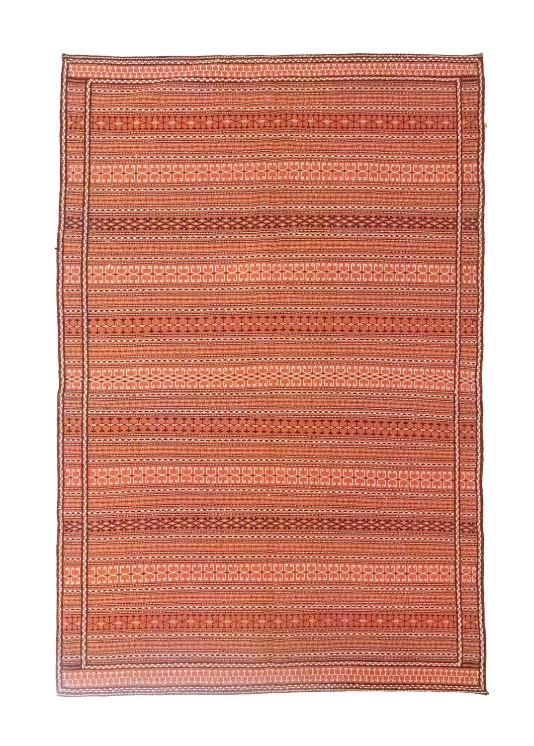 Kelim-tæppe - orientalsk - 244 x 173 cm - orange