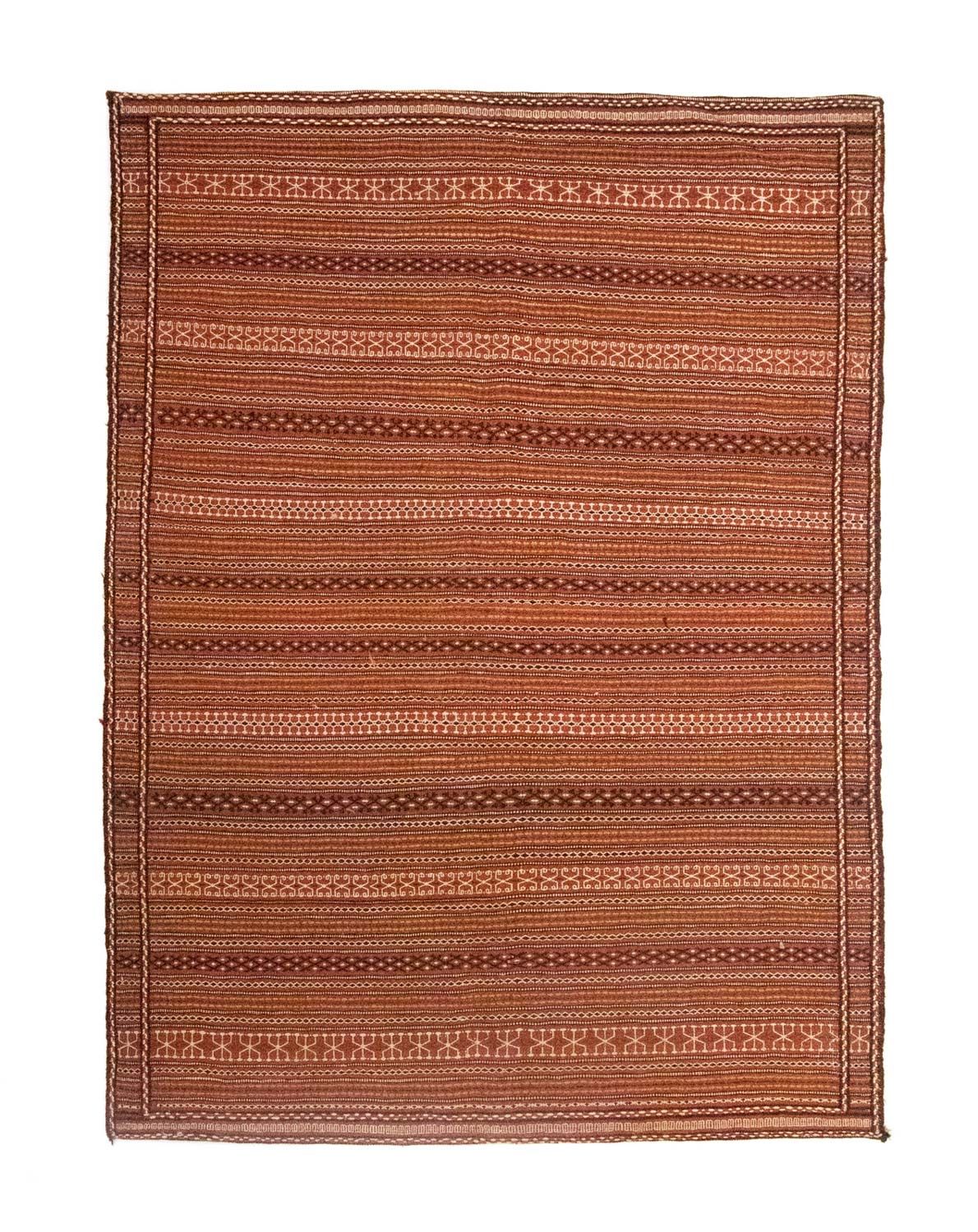 Kelim-tæppe - orientalsk - 223 x 166 cm - brun
