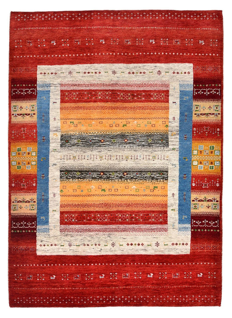 Gabbeh-tæppe - Loribaft Indus - 201 x 148 cm - flerfarvet