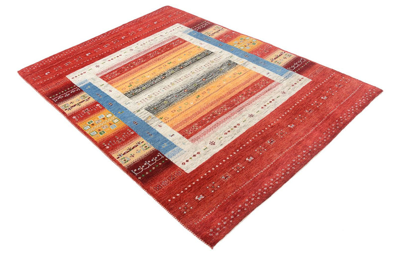 Gabbeh-tæppe - Loribaft Indus - 201 x 148 cm - flerfarvet