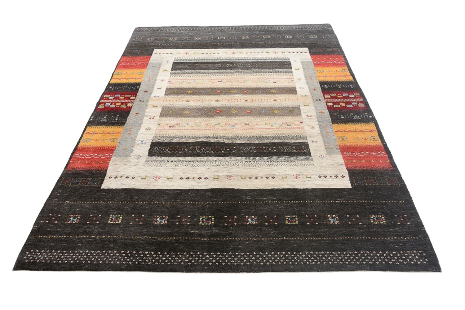 Gabbeh-tæppe - Loribaft Indus - 241 x 175 cm - flerfarvet