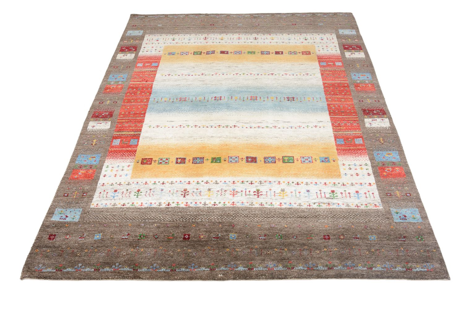 Gabbeh-tæppe - Loribaft Indus - 203 x 146 cm - flerfarvet