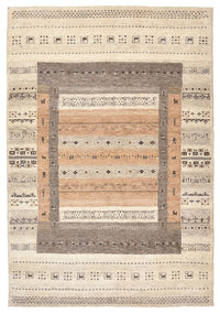 Gabbeh-tæppe - Loribaft Indus - 201 x 140 cm - mørk beige