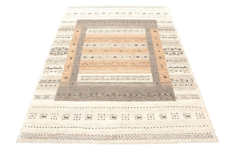Gabbeh-tæppe - Loribaft Indus - 201 x 140 cm - mørk beige