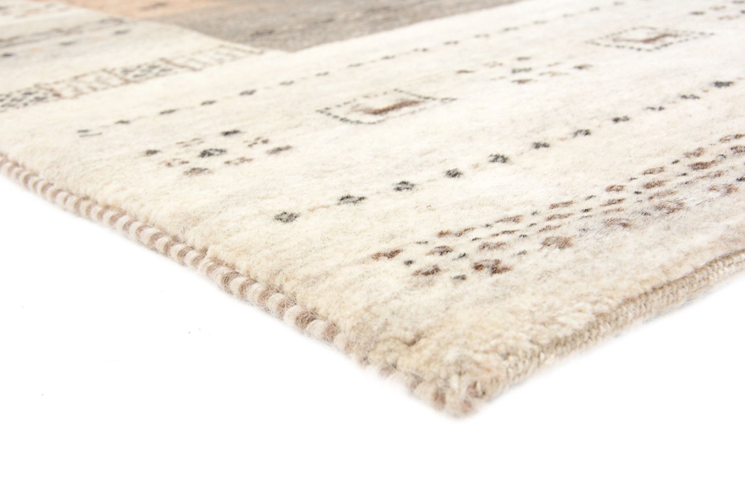 Gabbeh-tæppe - Loribaft Indus - 201 x 140 cm - mørk beige
