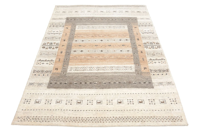 Gabbeh-tæppe - Loribaft Indus - 201 x 140 cm - mørk beige