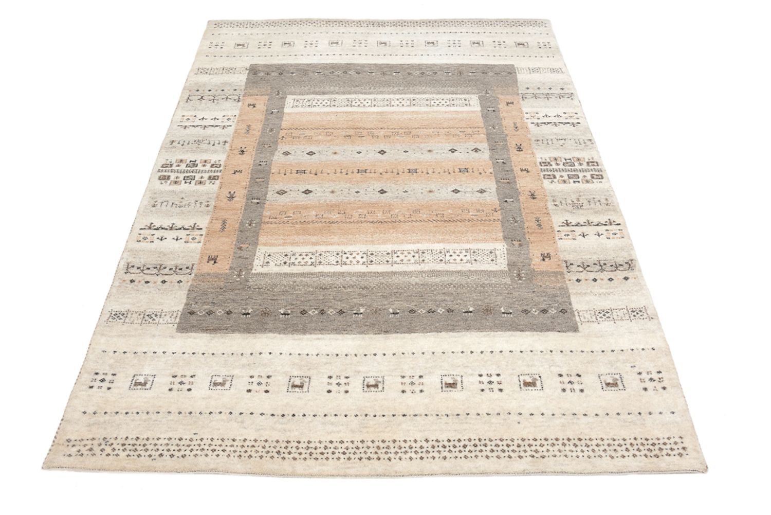 Gabbeh-tæppe - Loribaft Indus - 299 x 205 cm - mørk beige