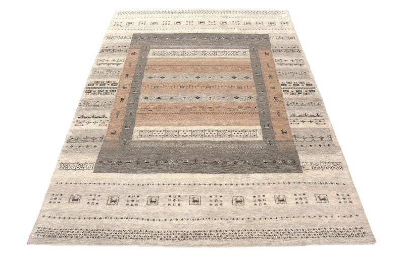 Gabbeh-tæppe - Loribaft Indus - 302 x 248 cm - mørk beige