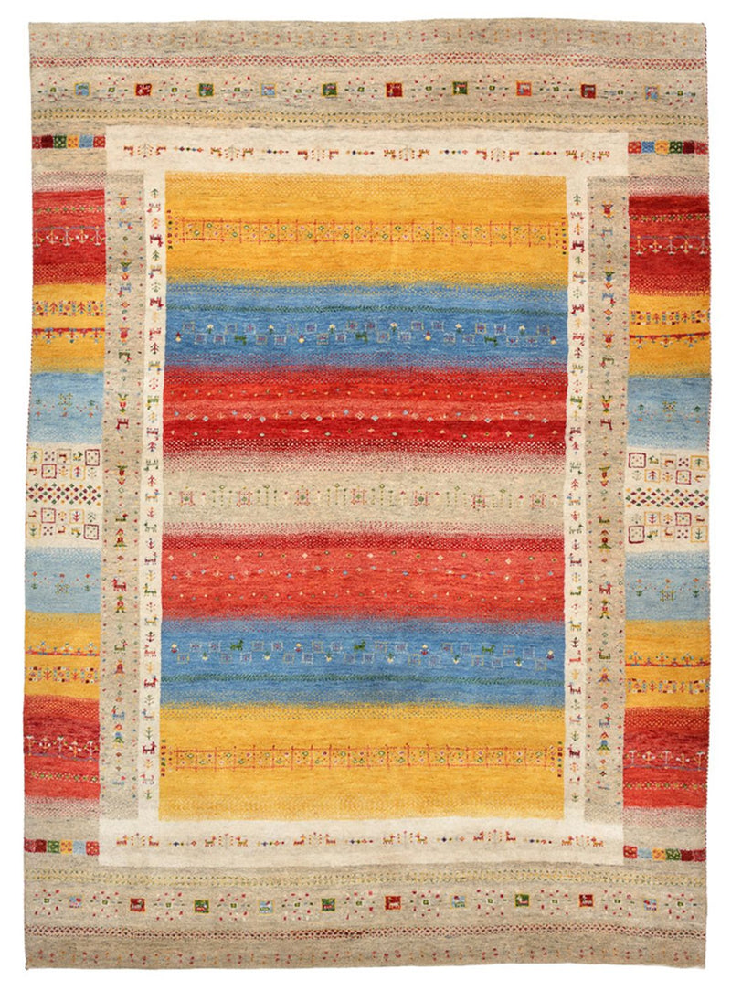 Gabbeh-tæppe - Loribaft Indus - 236 x 173 cm - flerfarvet