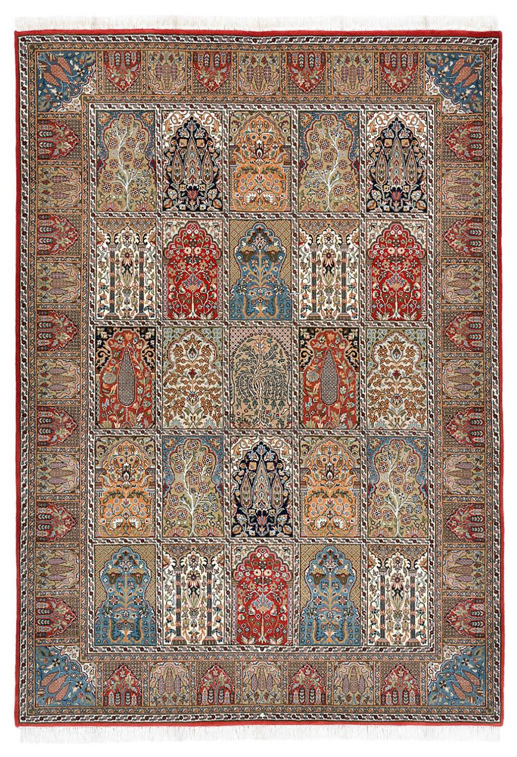 Orientalsk tæppe - Ghom - Indus - 242 x 172 cm - mørk beige
