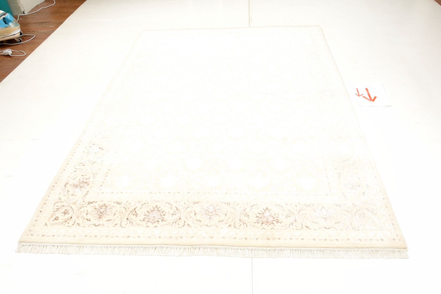 Orientalsk tæppe - 240 x 176 cm - hvid