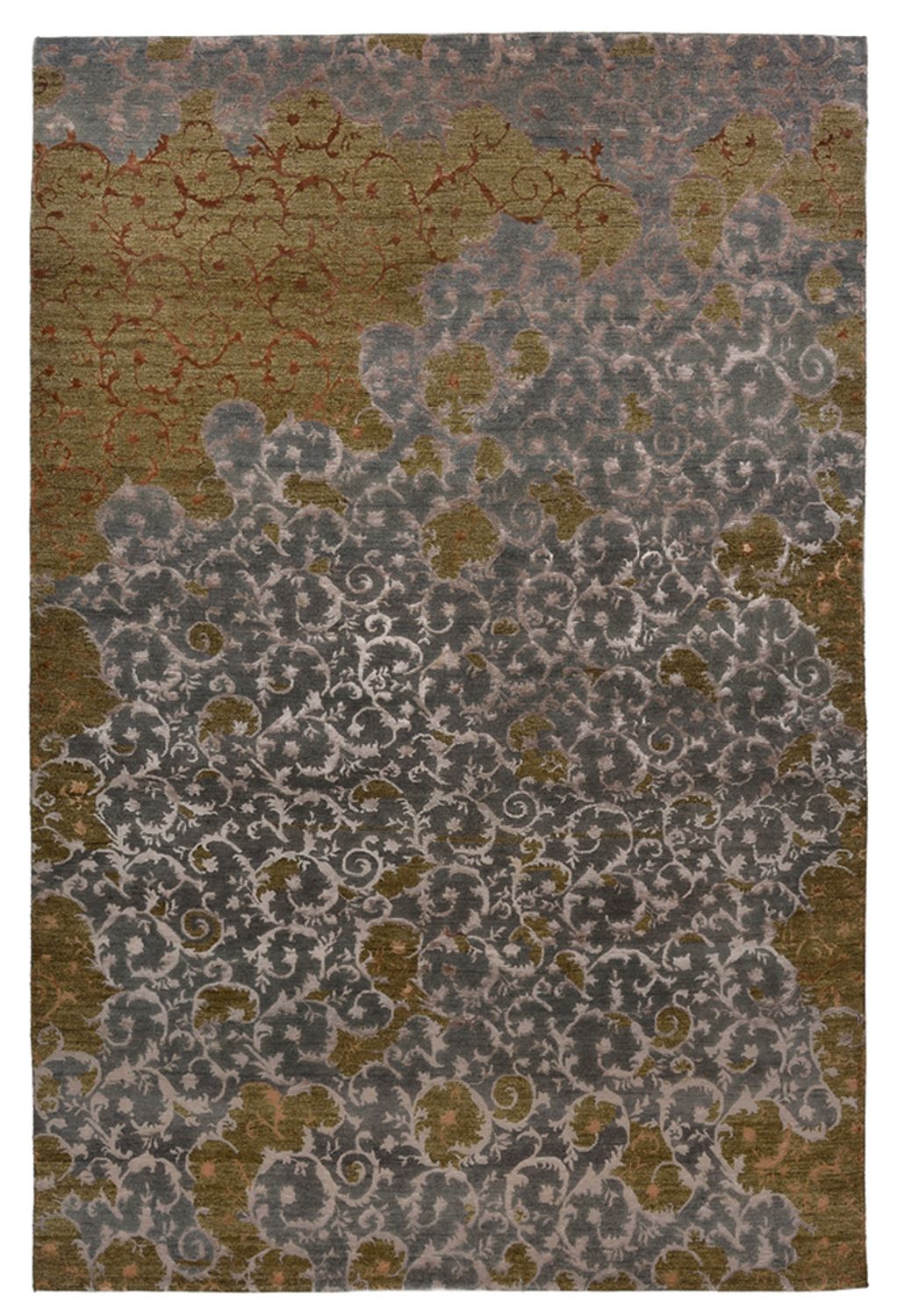 Designer tæppe - 273 x 182 cm - olivengrøn