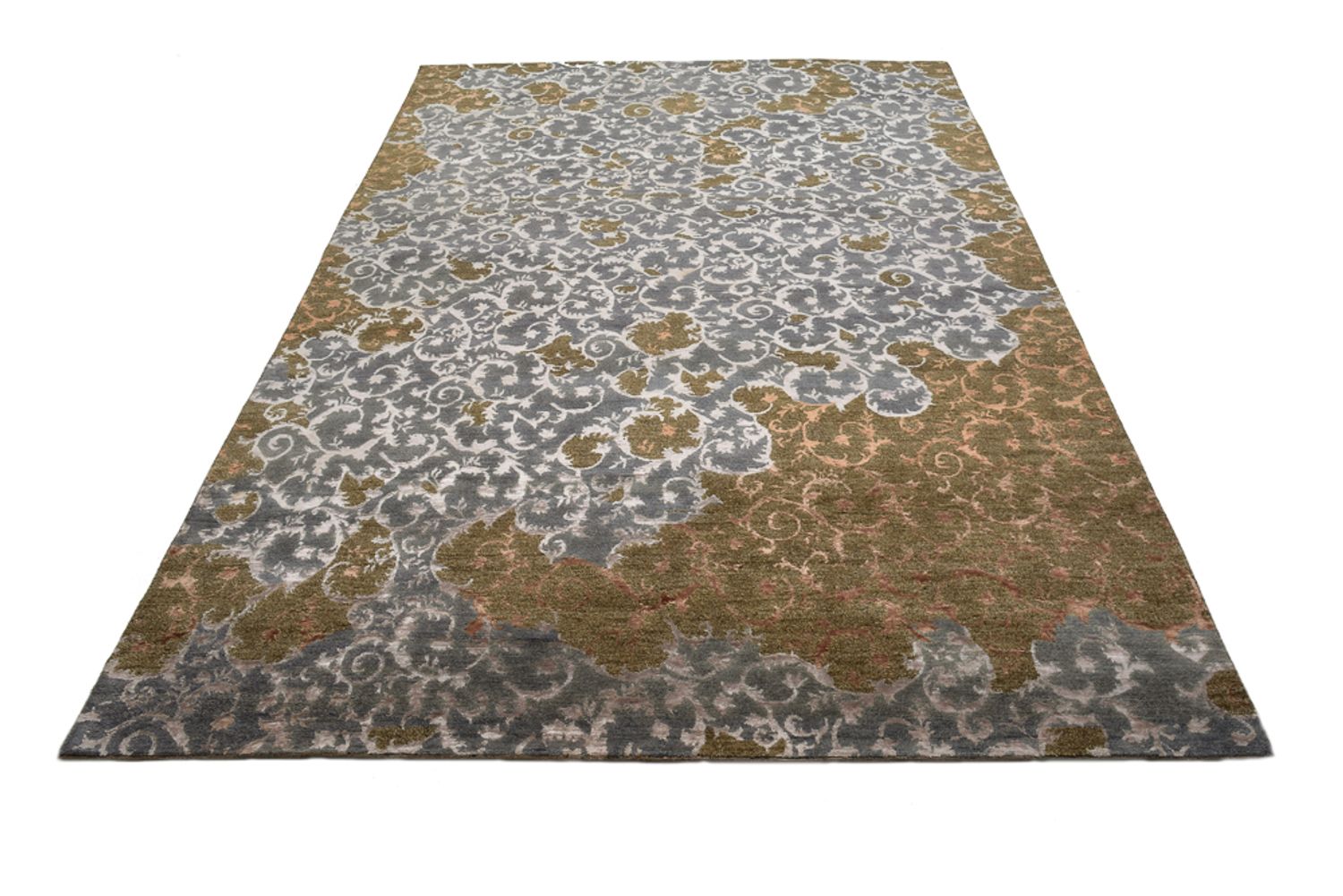 Designer tæppe - 273 x 182 cm - olivengrøn