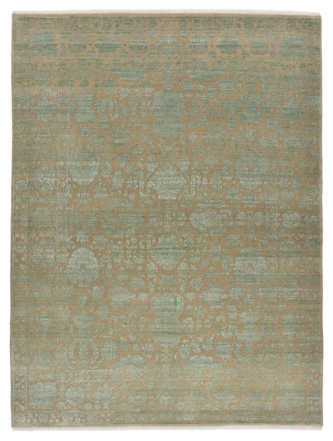 Designer tæppe - 326 x 248 cm - olivengrøn