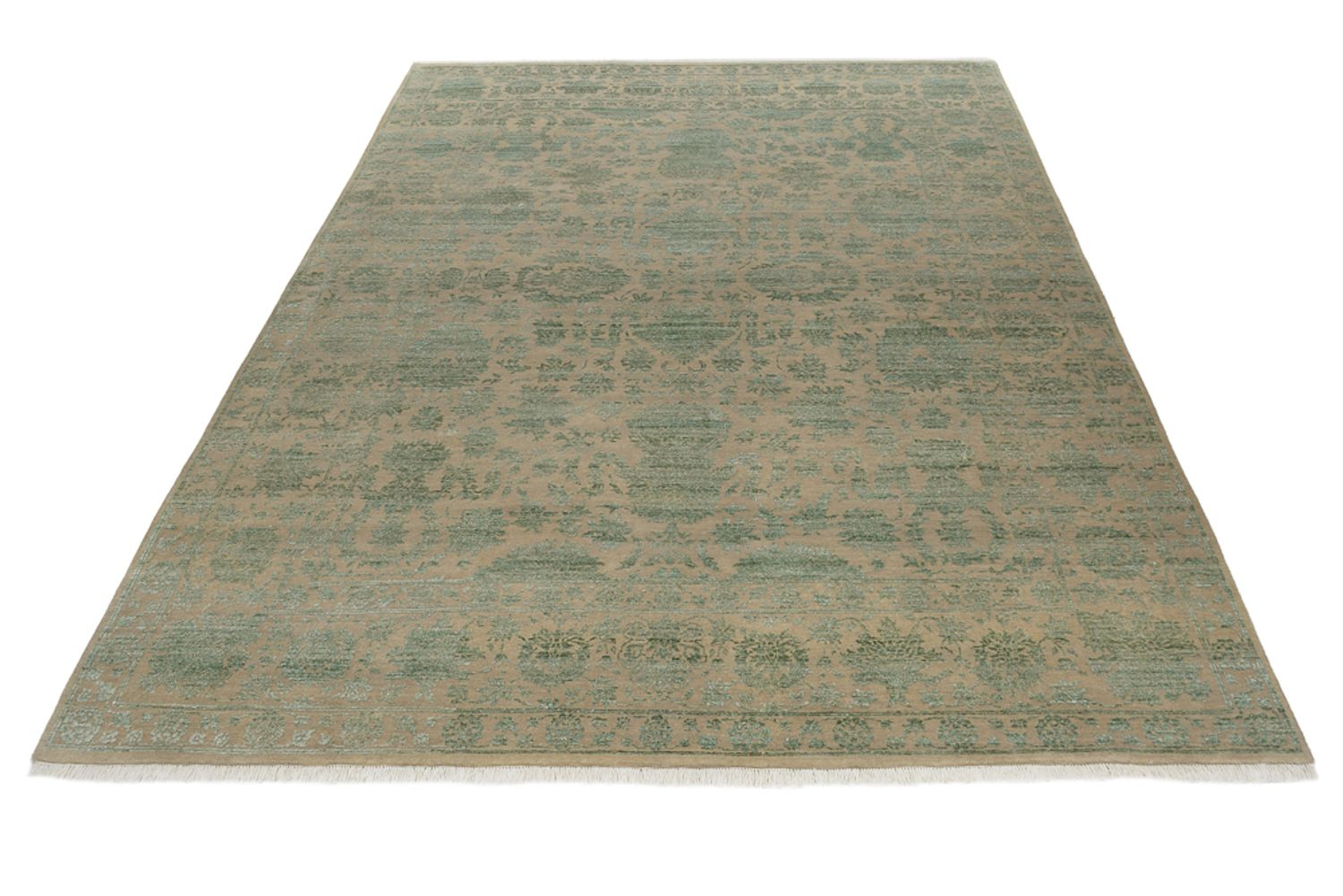 Designer tæppe - 326 x 248 cm - olivengrøn