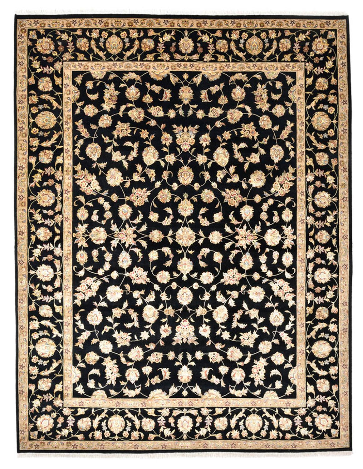 Orientalsk tæppe - Tabriz - 304 x 236 cm - mørkeblå