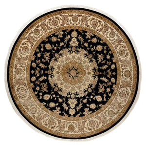 Orientalsk tæppe - Tabriz rundt  - 218 x 216 cm - mørkeblå