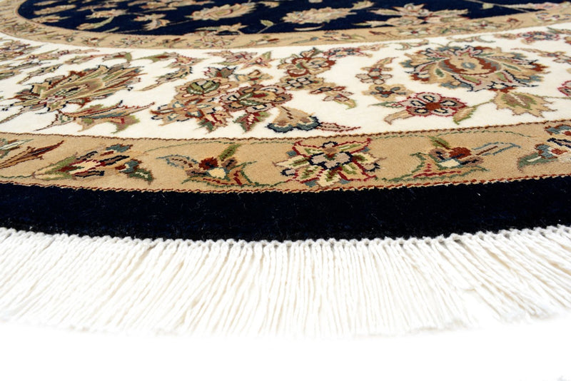 Orientalsk tæppe - Tabriz rundt  - 218 x 216 cm - mørkeblå