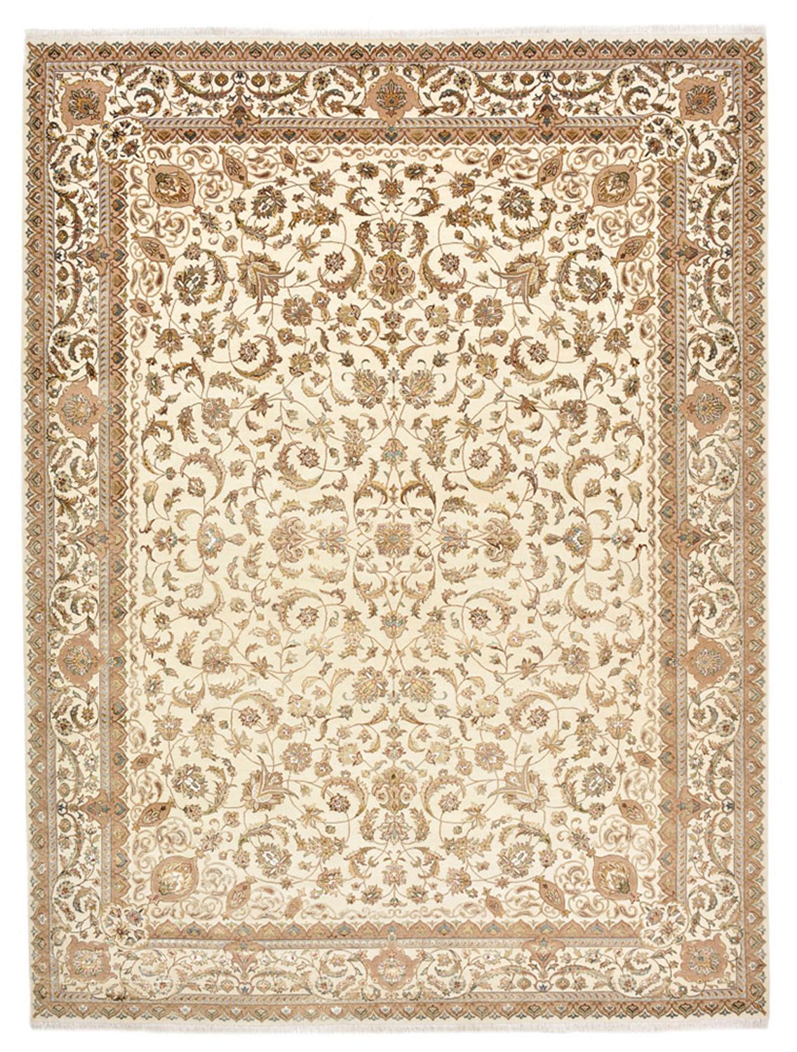 Orientalsk tæppe - Tabriz - 364 x 275 cm - creme