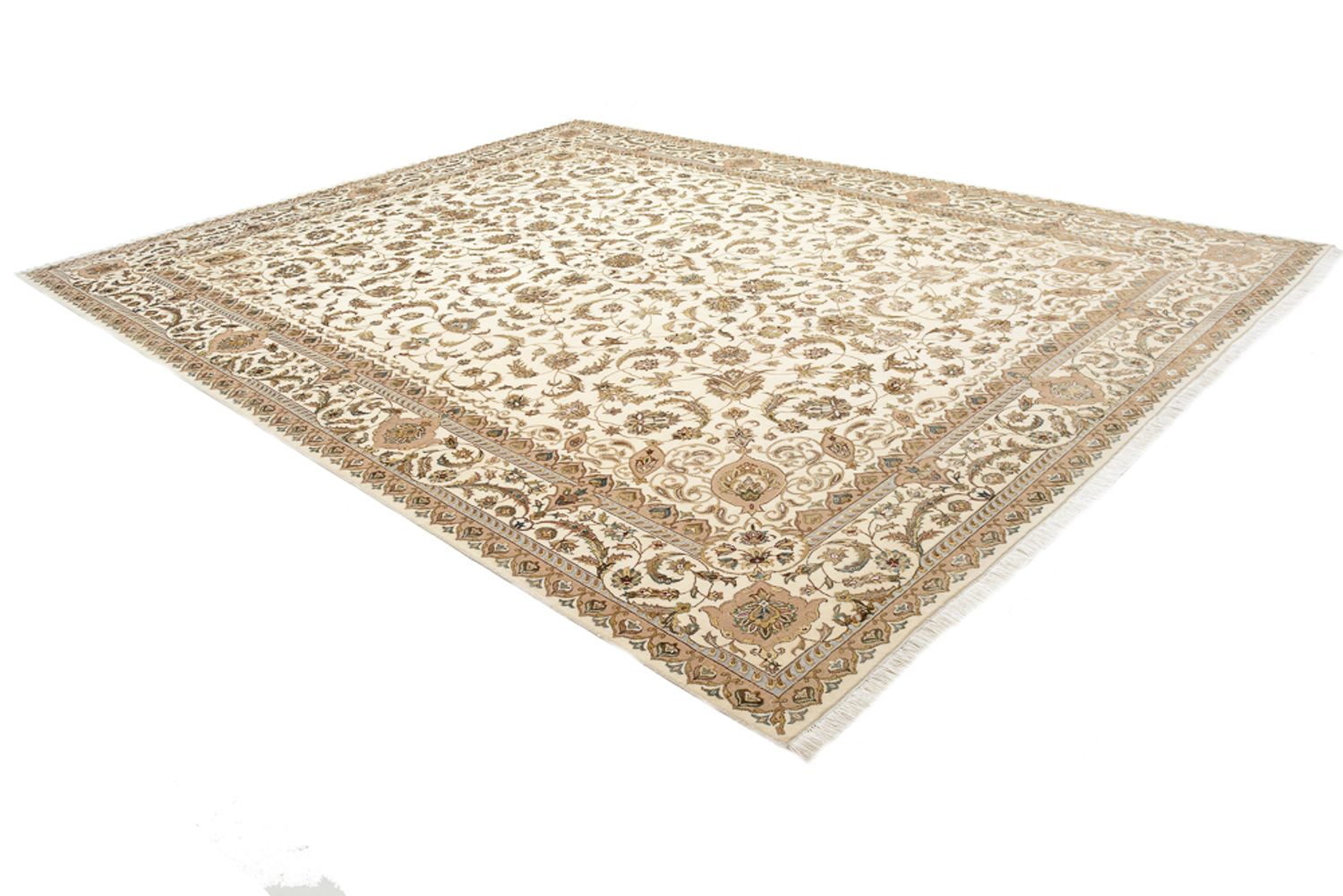 Orientalsk tæppe - Tabriz - 364 x 275 cm - creme