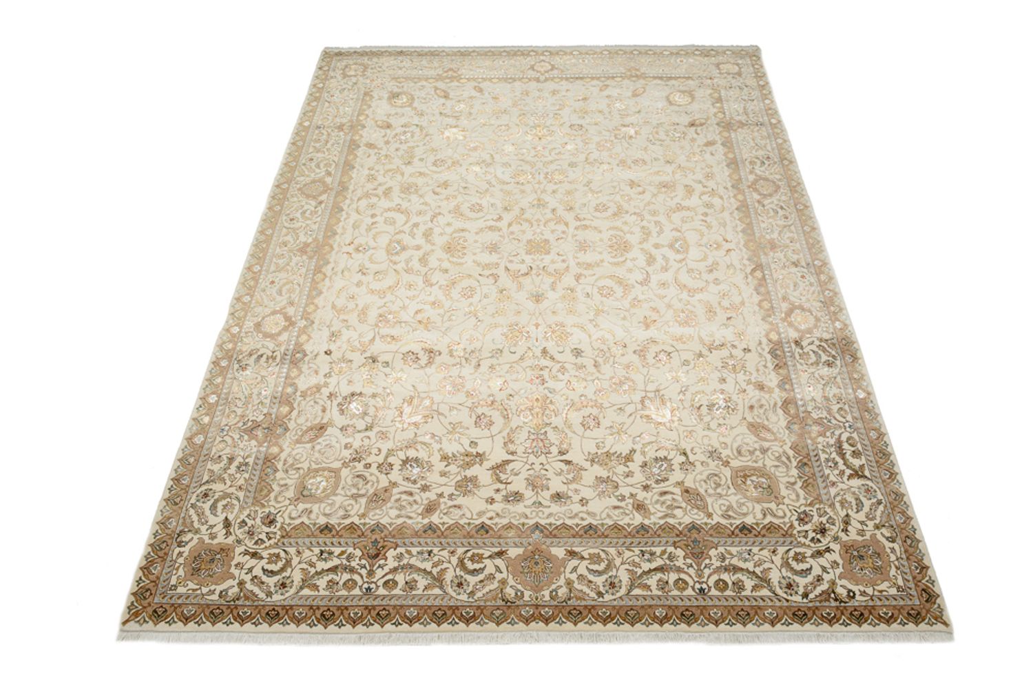 Orientalsk tæppe - Tabriz - 364 x 275 cm - creme
