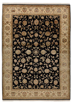Orientalsk tæppe - Tabriz - 214 x 155 cm - mørkeblå