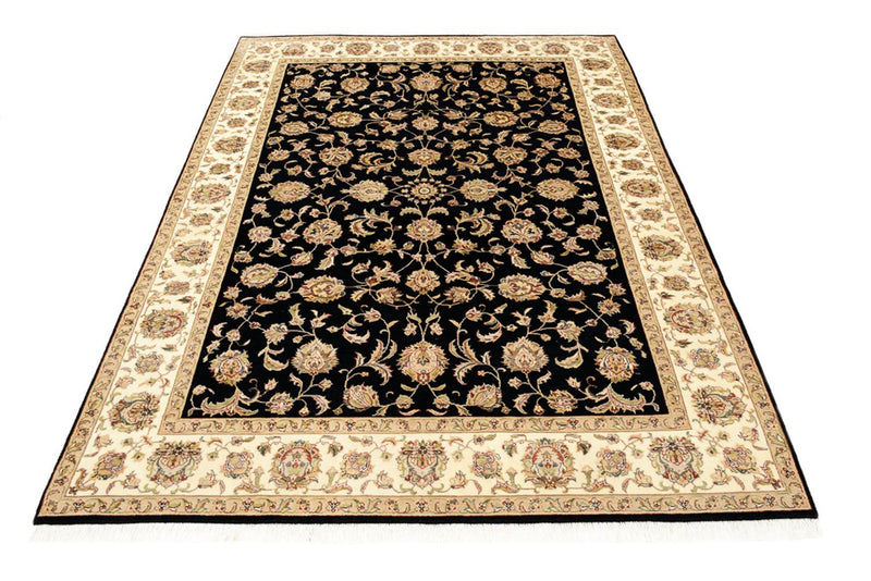 Orientalsk tæppe - Tabriz - 214 x 155 cm - mørkeblå
