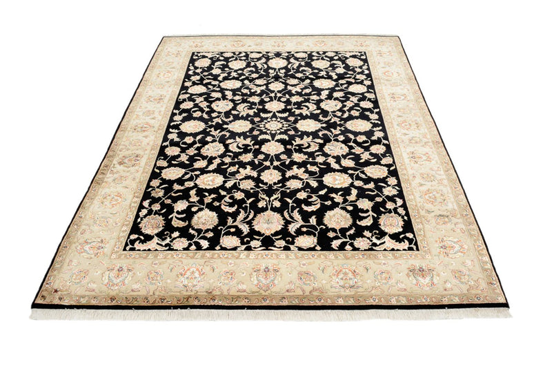 Orientalsk tæppe - Tabriz - 214 x 155 cm - mørkeblå