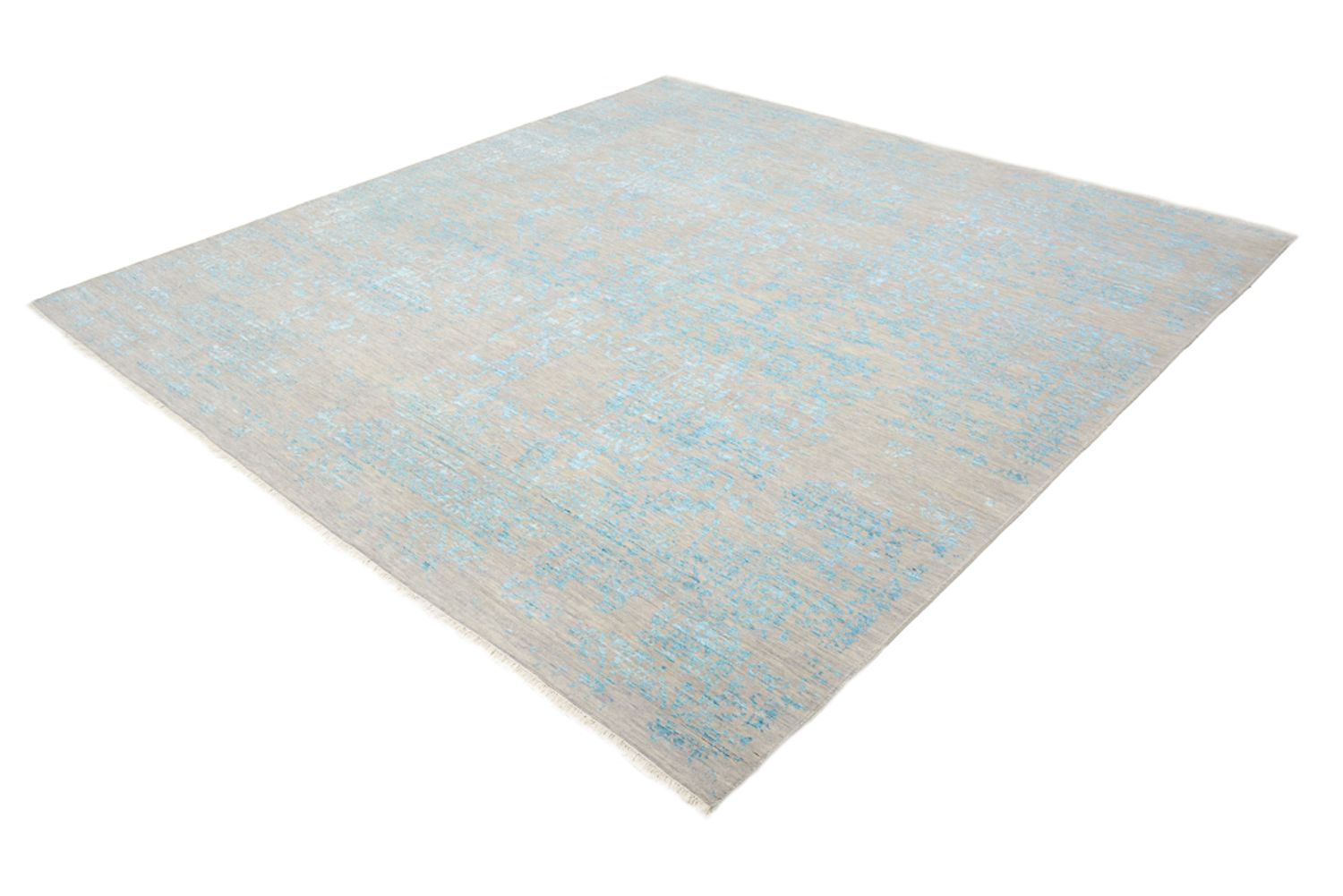 Designer tæppe firkantet  - 249 x 249 cm - lyseblå
