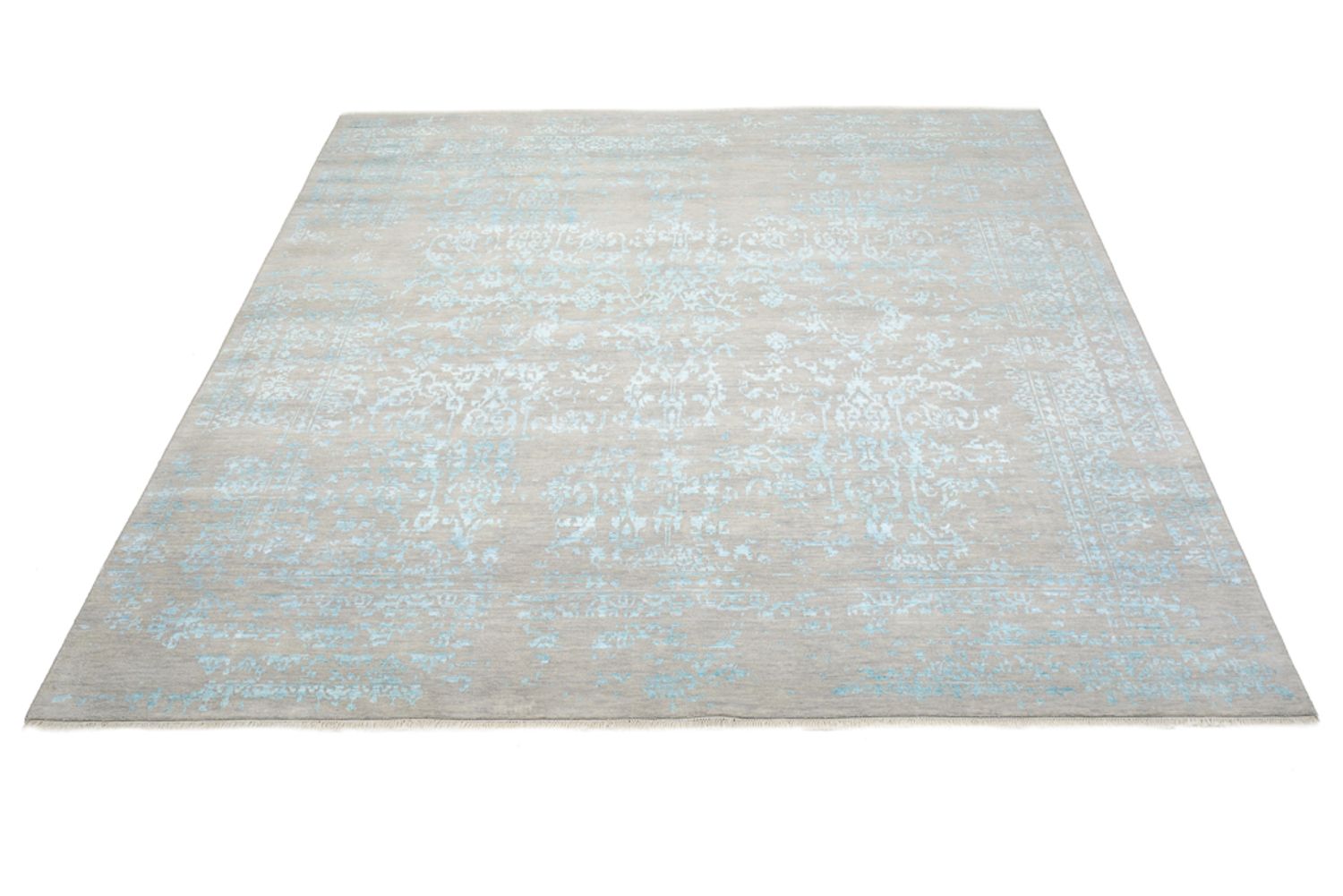 Designer tæppe firkantet  - 249 x 249 cm - lyseblå
