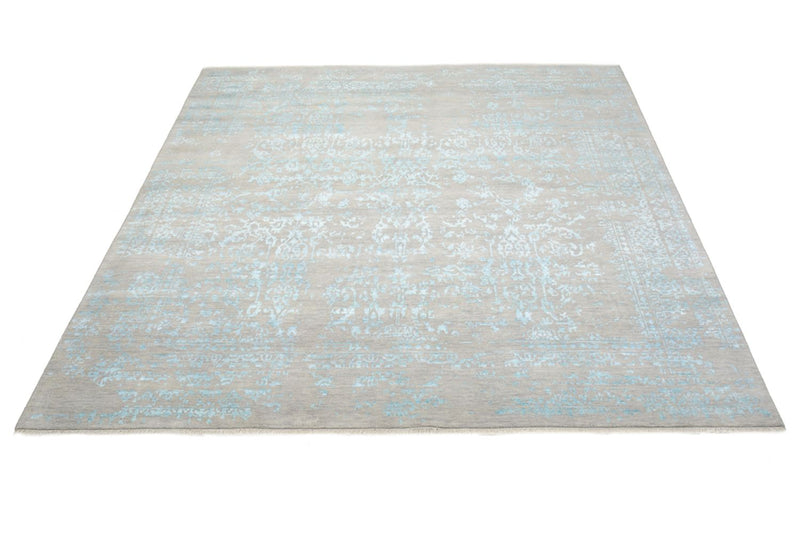 Designer tæppe firkantet  - 249 x 249 cm - lyseblå