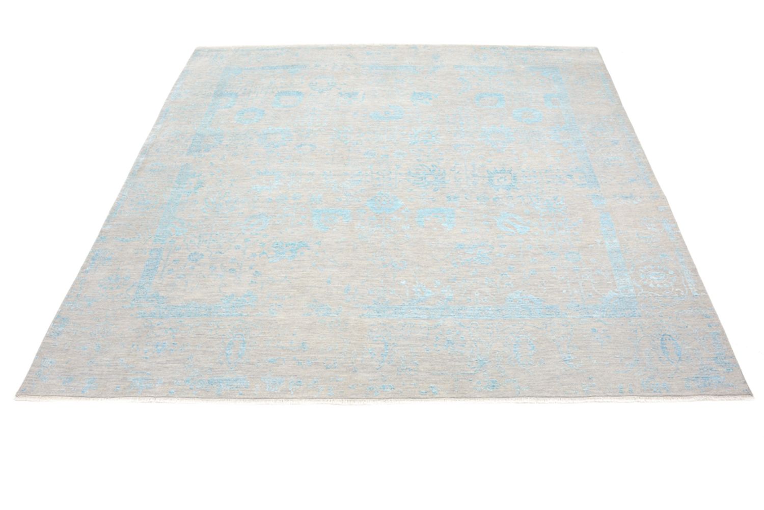 Designer tæppe firkantet  - 301 x 301 cm - lyseblå