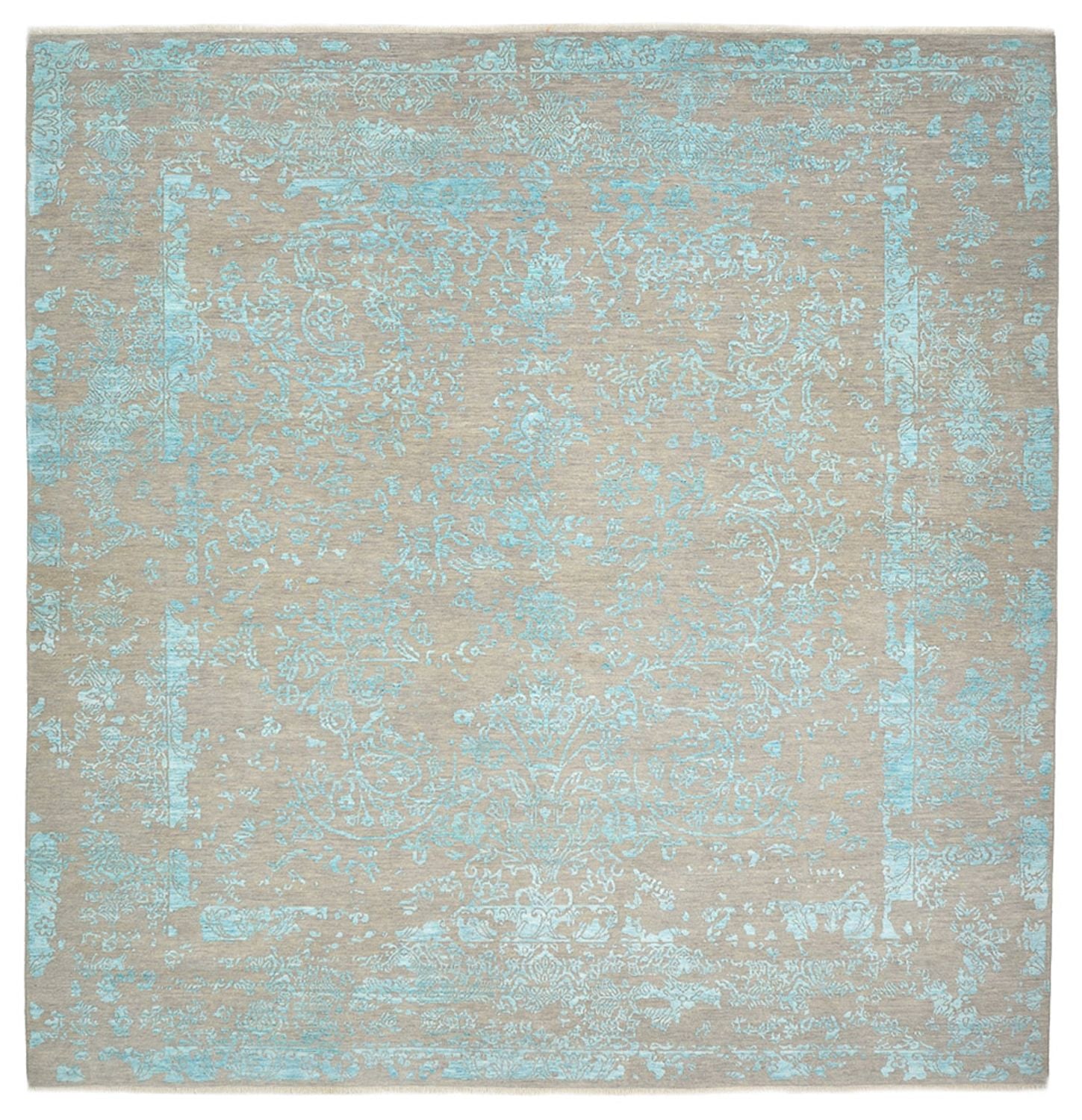 Designer tæppe firkantet  - 308 x 303 cm - lyseblå
