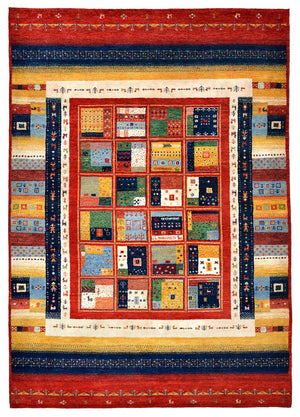 Gabbeh-tæppe - Loribaft Indus - 242 x 173 cm - flerfarvet