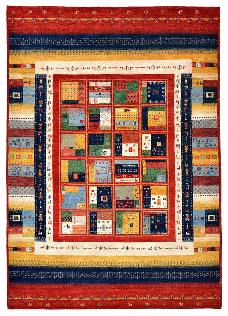 Gabbeh-tæppe - Loribaft Indus - 242 x 173 cm - flerfarvet