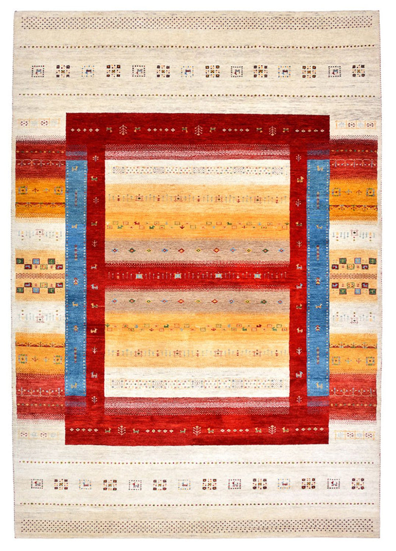 Gabbeh-tæppe - Loribaft Indus - 298 x 207 cm - flerfarvet
