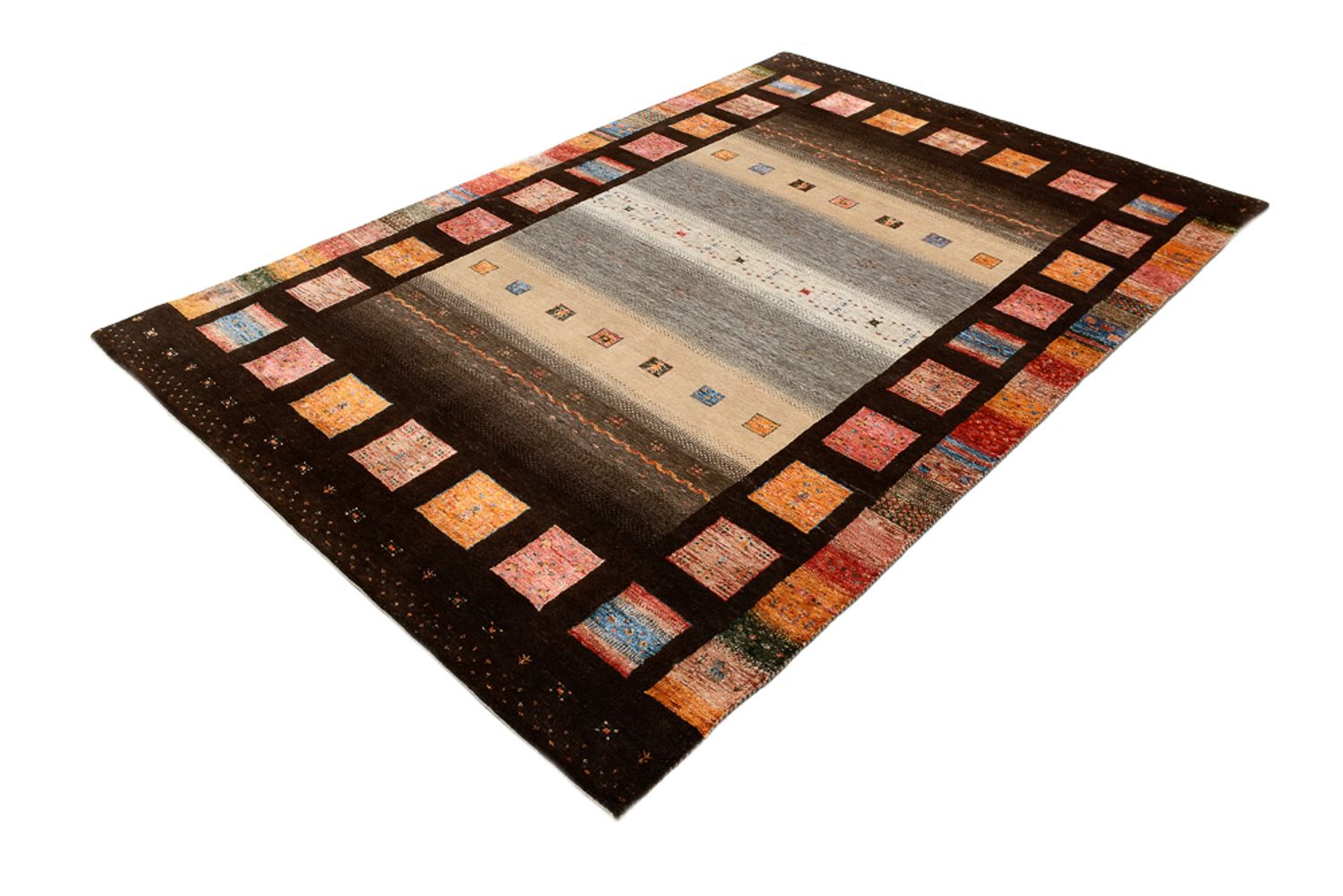Gabbeh-tæppe - Loribaft Indus - 249 x 174 cm - flerfarvet