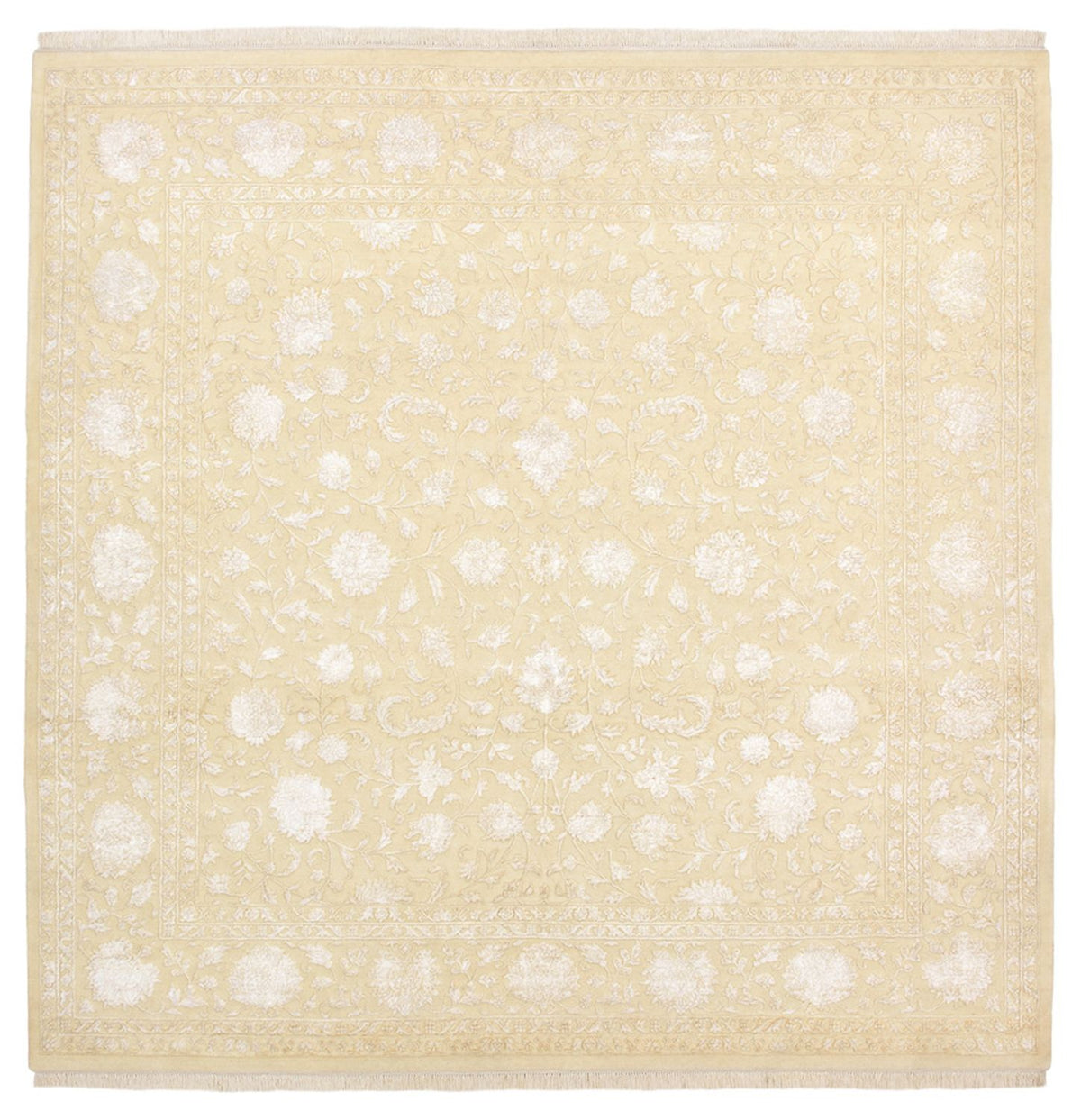 Orientalsk tæppe firkantet  - 253 x 251 cm - lys beige