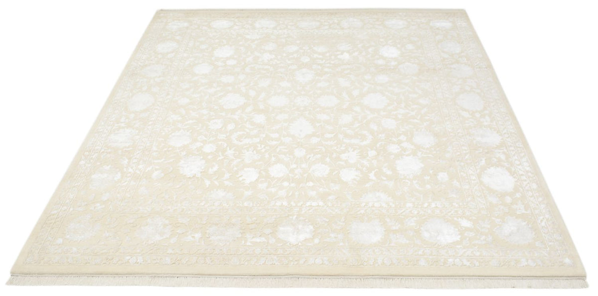 Orientalsk tæppe firkantet  - 253 x 251 cm - lys beige