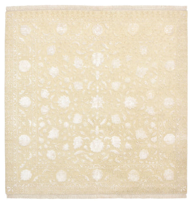 Orientalsk tæppe firkantet  - 206 x 205 cm - lys beige