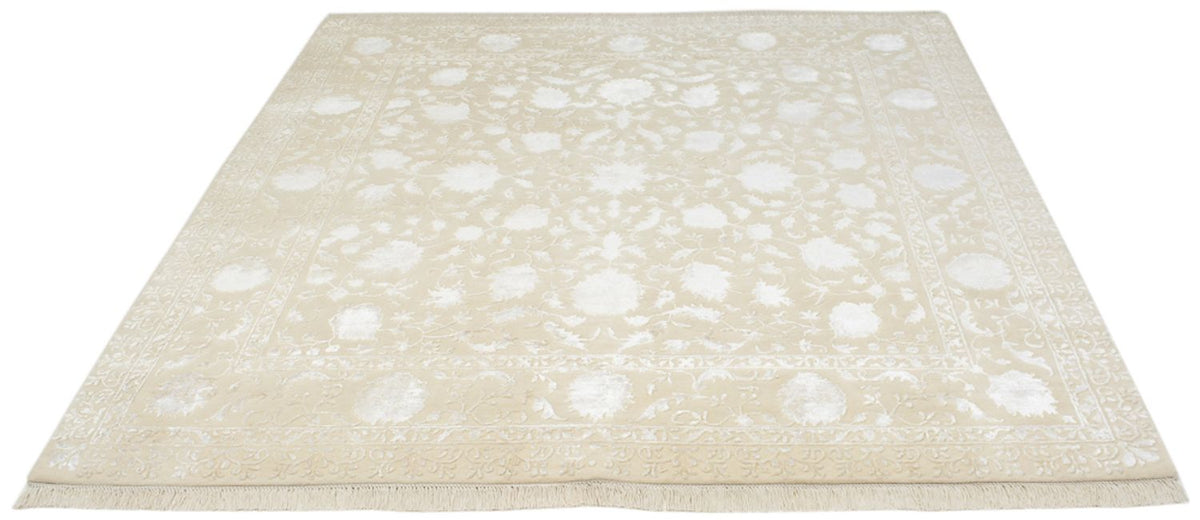 Orientalsk tæppe firkantet  - 206 x 205 cm - lys beige