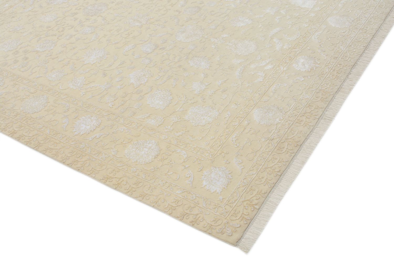 Orientalsk tæppe - 253 x 207 cm - lys beige