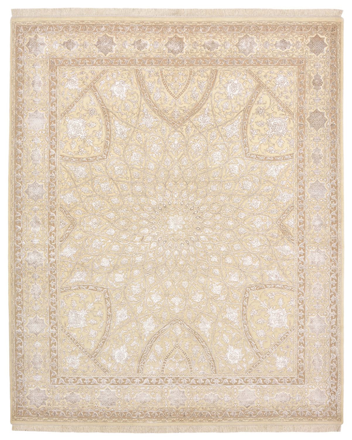Orientalsk tæppe - 252 x 207 cm - mørk beige