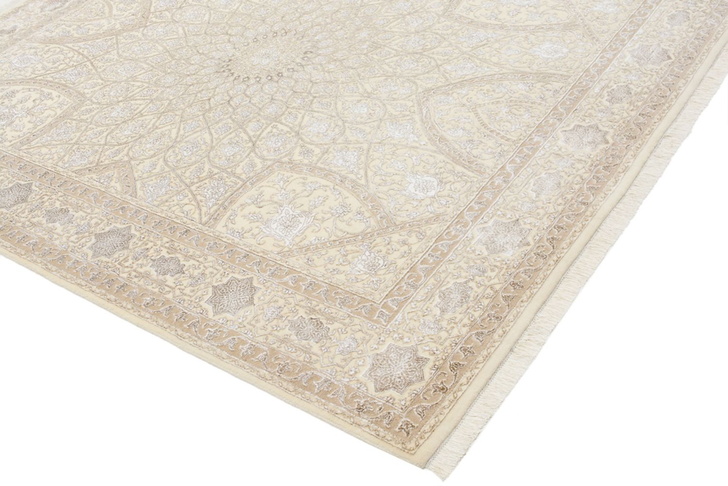 Orientalsk tæppe - 252 x 207 cm - mørk beige