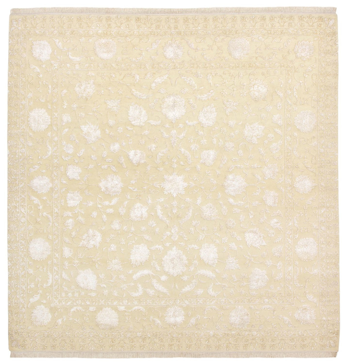 Orientalsk tæppe firkantet  - 255 x 250 cm - lys beige