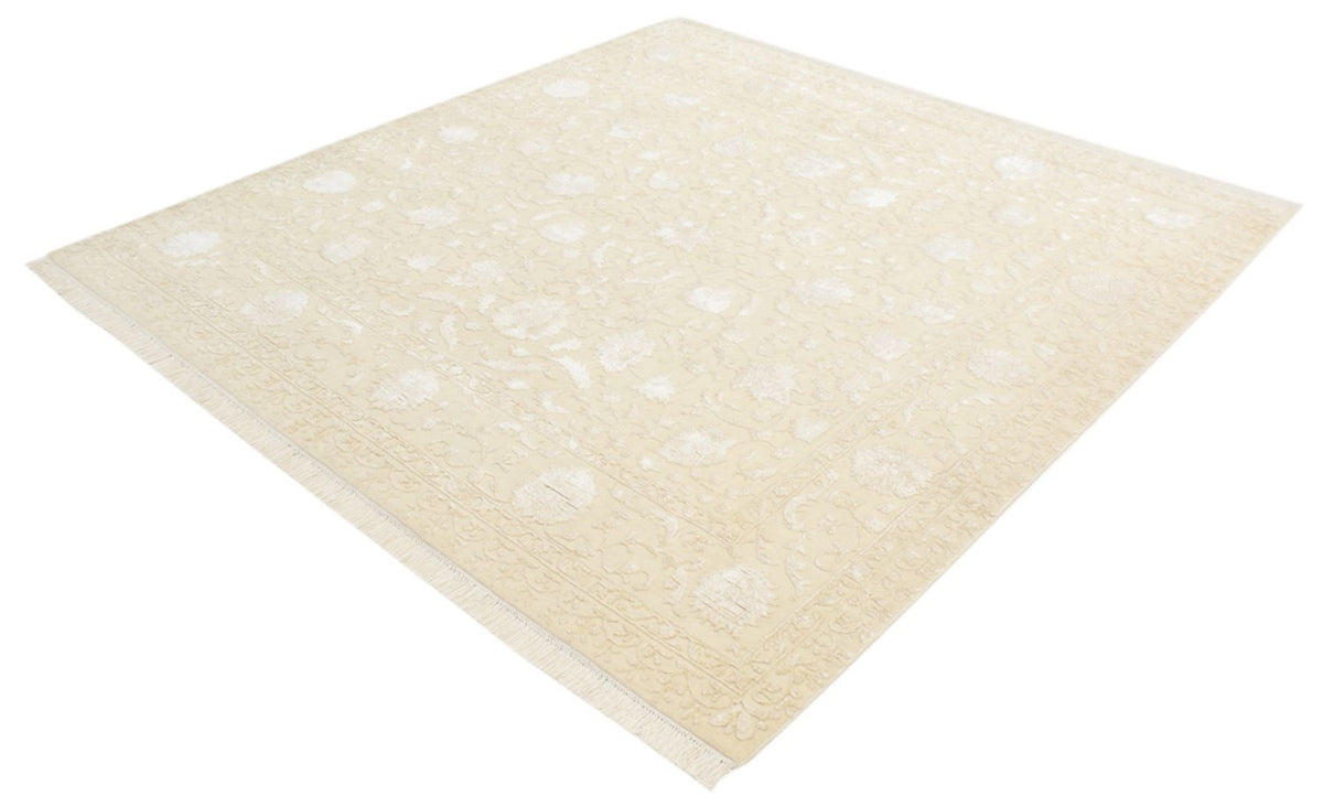 Orientalsk tæppe firkantet  - 204 x 202 cm - lys beige