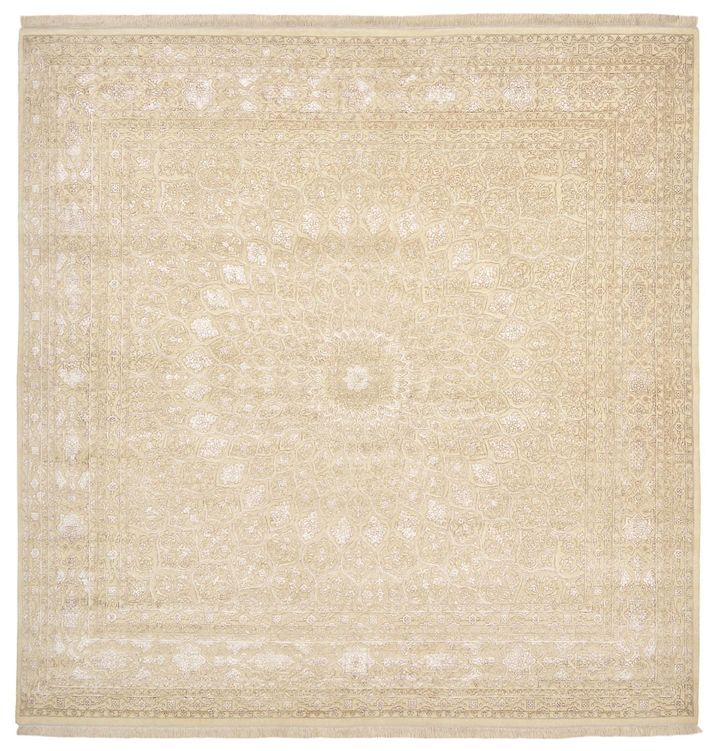 Orientalsk tæppe firkantet  - 304 x 301 cm - mørk beige