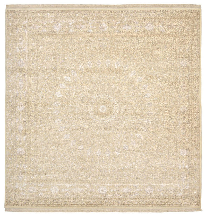 Orientalsk tæppe firkantet  - 304 x 301 cm - mørk beige