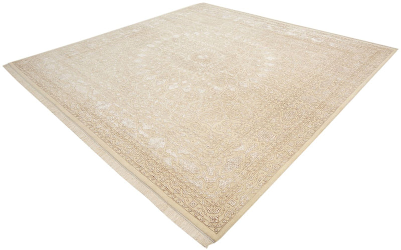 Orientalsk tæppe firkantet  - 304 x 301 cm - mørk beige