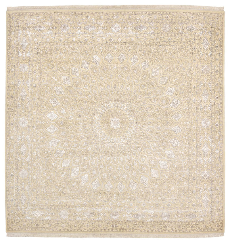 Orientalsk tæppe firkantet  - 246 x 245 cm - mørk beige